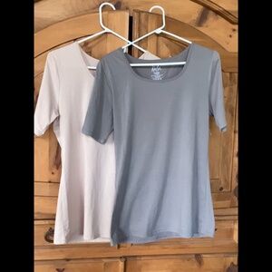 2 pack bundle so large kalon long cotton scoop tees nwot